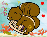 Desenho Esquilo pianista pintado por AnaBeatriz