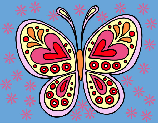 Desenho Mandala borboleta pintado por upanime