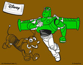 Desenho Buzz e Slinky pintado por Eduardo3