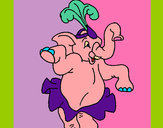 Desenho Elefante a dançar pintado por missmirim
