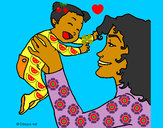 Desenho Mãe e filho  pintado por ImShampoo