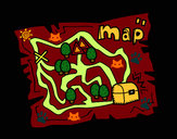 Desenho Mapa do tesouro pintado por missmirim