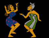 Desenho Mulheres a dançar pintado por netan