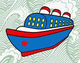 Desenho Navio transatlântico pintado por ImShampoo