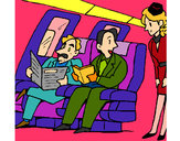 Desenho Passageiros no avião pintado por missmirim