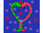 Desenho Serpentes apaixonadas pintado por Antunes