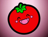 Desenho Tomate sorridente pintado por netan