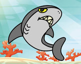 Desenho Tubarão nadando pintado por ImShampoo