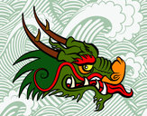 Desenho Cabeça de dragão vermelha pintado por ImShampoo