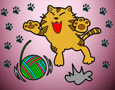 Desenho Gato brincalhão pintado por ImShampoo