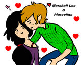 Desenho Marshall Lee e Marceline pintado por Laila