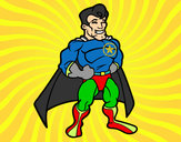 Desenho Super-herói musculoso pintado por Guilherm
