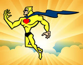 Desenho Super herói poderoso pintado por ImShampoo