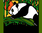 Desenho Urso panda a comer pintado por ImShampoo