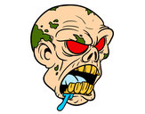 Desenho Cabeça de zombie pintado por csada