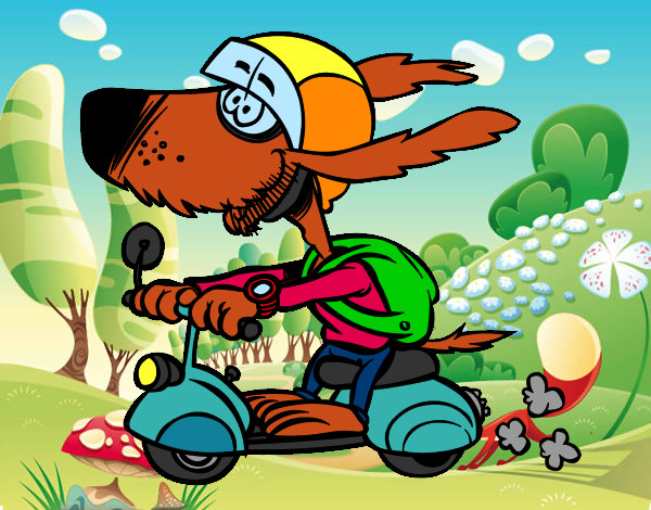Desenho Cão motociclista pintado por ImShampoo