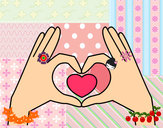 Desenho Coração com as mãos pintado por ImShampoo