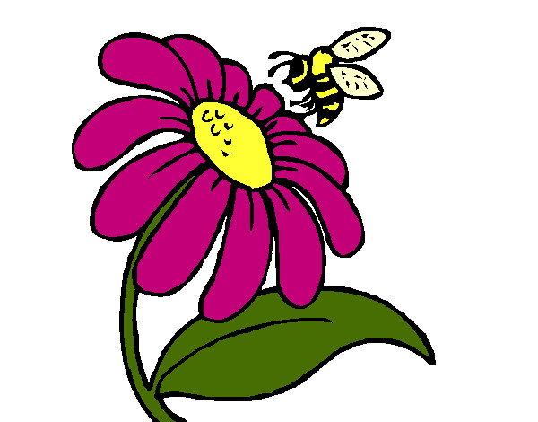 Desenho Margarida com abelha pintado por leciane 