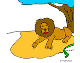 Desenho O Rei Leão pintado por mufasa