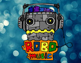 Desenho Robô music pintado por ImShampoo