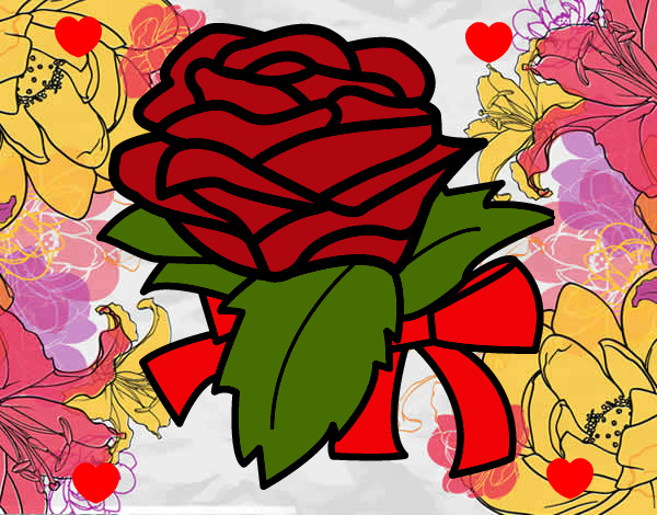 Desenho Rosa, flor pintado por juhcorrea