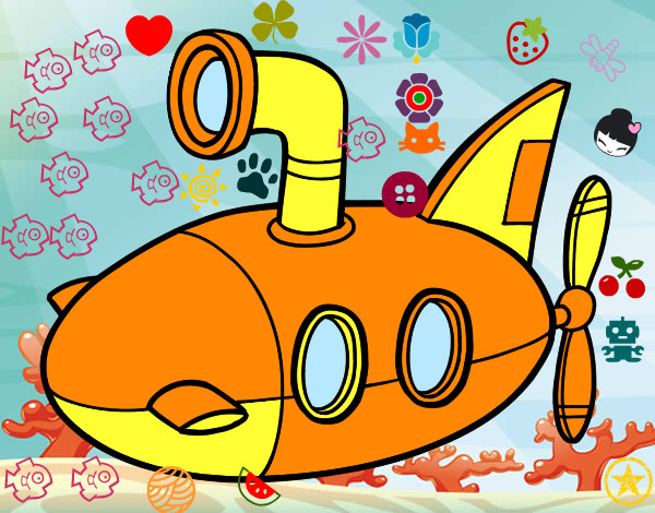 Desenho Submarino pintado por Pedroca