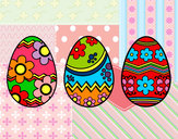 Desenho Três ovos de Páscoa pintado por ImShampoo