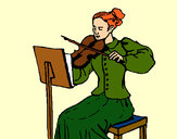 Desenho Dama violinista pintado por ImShampoo