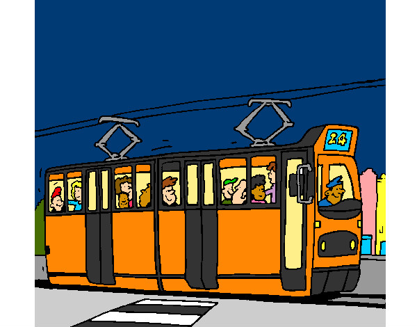 Desenho Eléctrico com passageiros pintado por ImShampoo