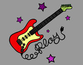 Desenho Guitarra e estrelas pintado por AmandaS