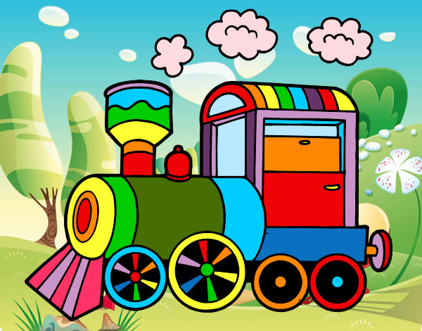 Desenho Locomotiva a vapor pintado por ImShampoo