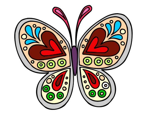 Desenho Mandala borboleta pintado por sarinha