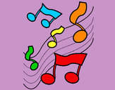 Desenho Notas na escala musical pintado por ImShampoo