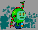 Desenho Robô com roda pintado por robmegaima