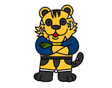 Desenho Tigre vestido pintado por joaozinho