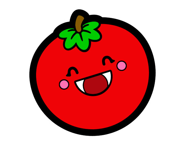 Desenho Tomate sorridente pintado por Res2Gui