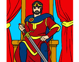 Desenho Cavaleiro rei pintado por valerio
