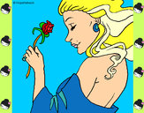 Desenho Princesa com uma rosa pintado por gabriele13