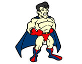 Desenho Super-herói musculoso pintado por meme2010