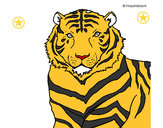 Desenho Tigre pintado por kakkak