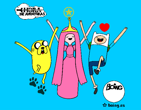 Desenho Jake, Princesa Bubblegum e Finn pintado por marcus