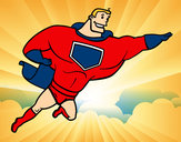 Desenho Super herói enorme pintado por vito