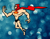 Desenho Super herói poderoso pintado por vito