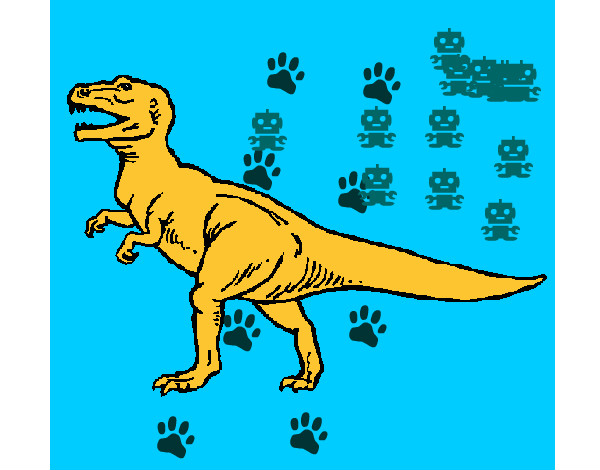 Desenho Tiranossaurus Rex pintado por gorusageta