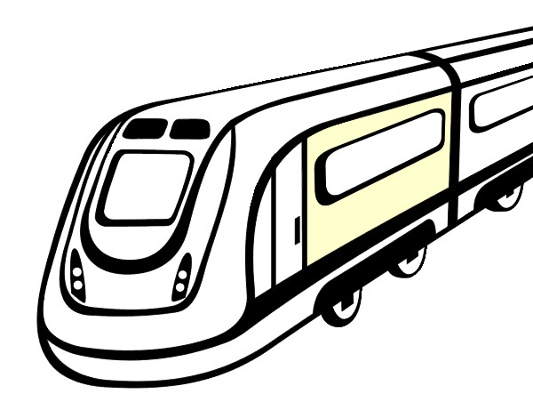 Desenho Comboio de alta velocidade pintado por drawl