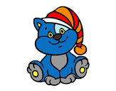 Desenho Gato com chapéu pintado por RAFFINHA