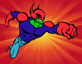 Desenho Super-herói sem uma capa pintado por miminha13