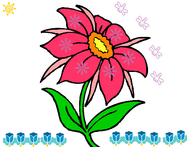 Desenho Flor silvestre pintado por Maressa