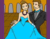 Desenho Princesa e príncipe no baile pintado por grachi