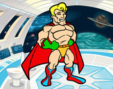 Desenho Super-herói musculoso pintado por Santiago